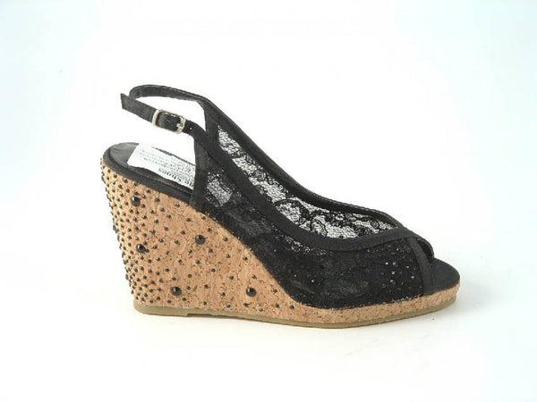 Black sequin discount wedge shoes