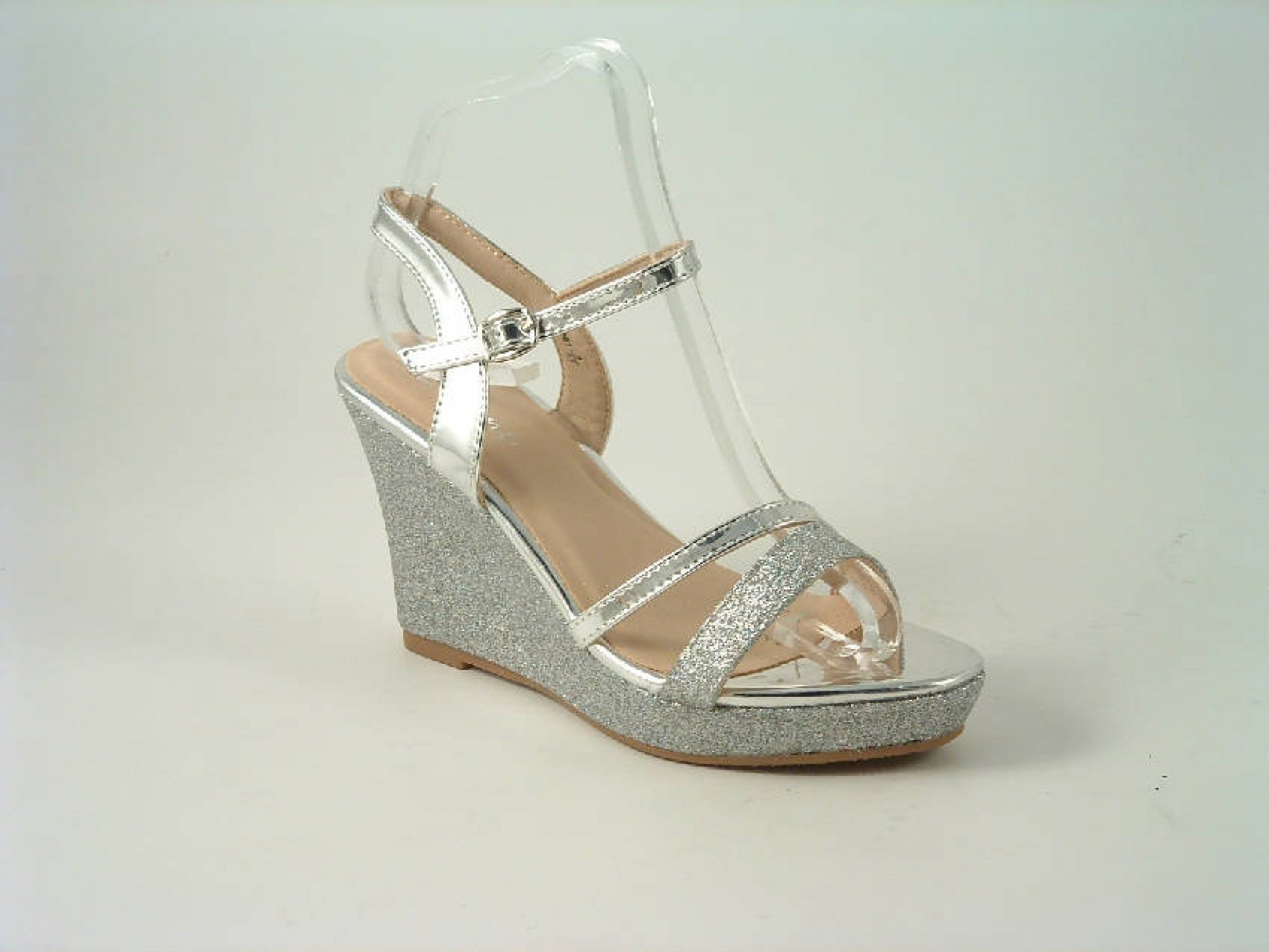 Silver glitter wedge on sale shoes