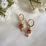 Wisteria London Orion Red Planet And Star Huggie Hoops