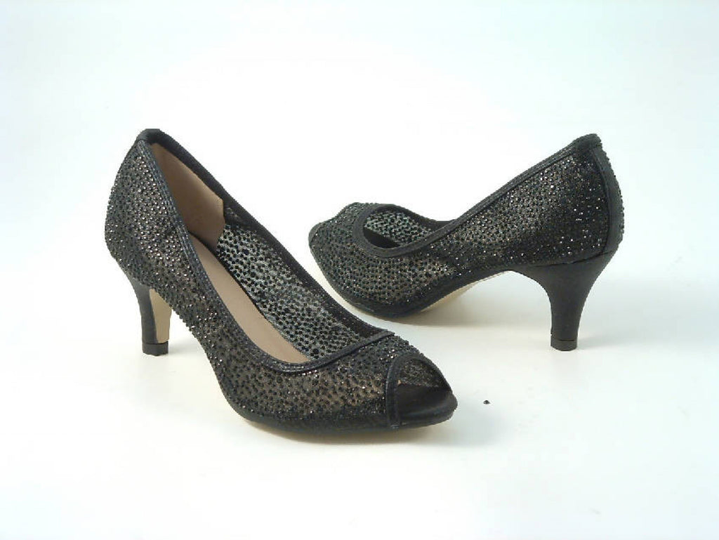 Black peep toe court clearance shoes uk